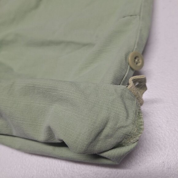 Woolrich Cropped Rolled Pants Petite Adjustable Green Buttons Womens 12 Short - Picture 6 of 10